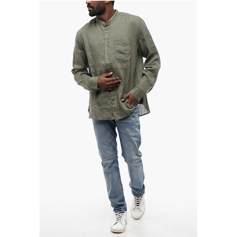 Woolrich Korean Neckline Linen Shirt