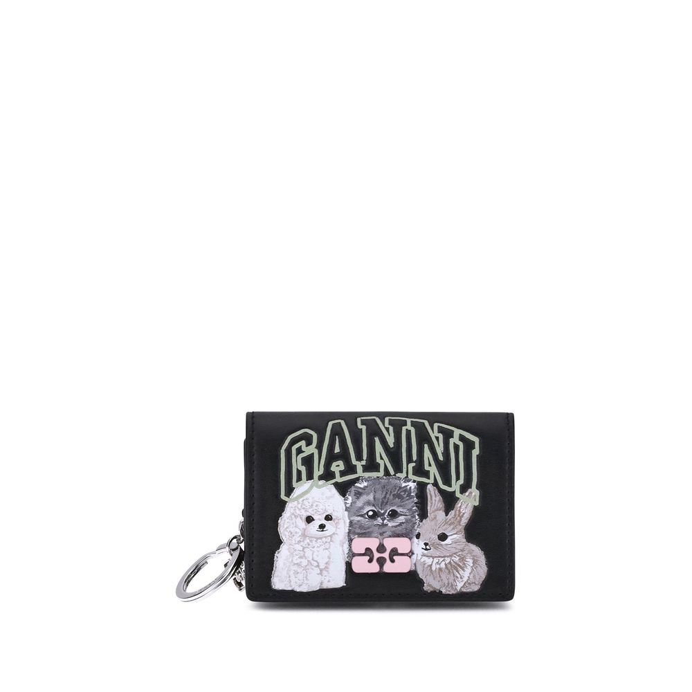 Ganni Bou Card Holder with Animals