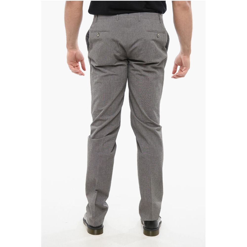 Corneliani Embossed Cotton Pants with Double Buttons Clousure