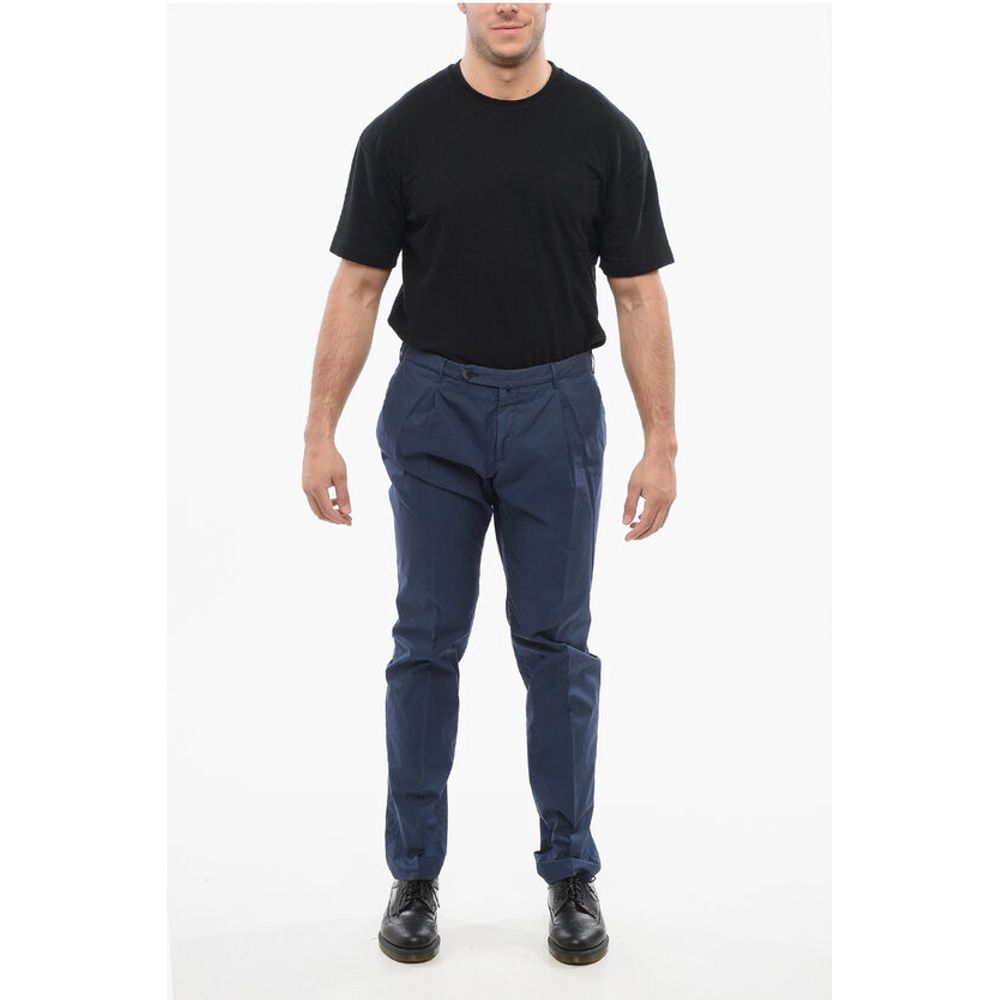 Corneliani ID HAND-DYED Cotton Chinos Pants with Pleats