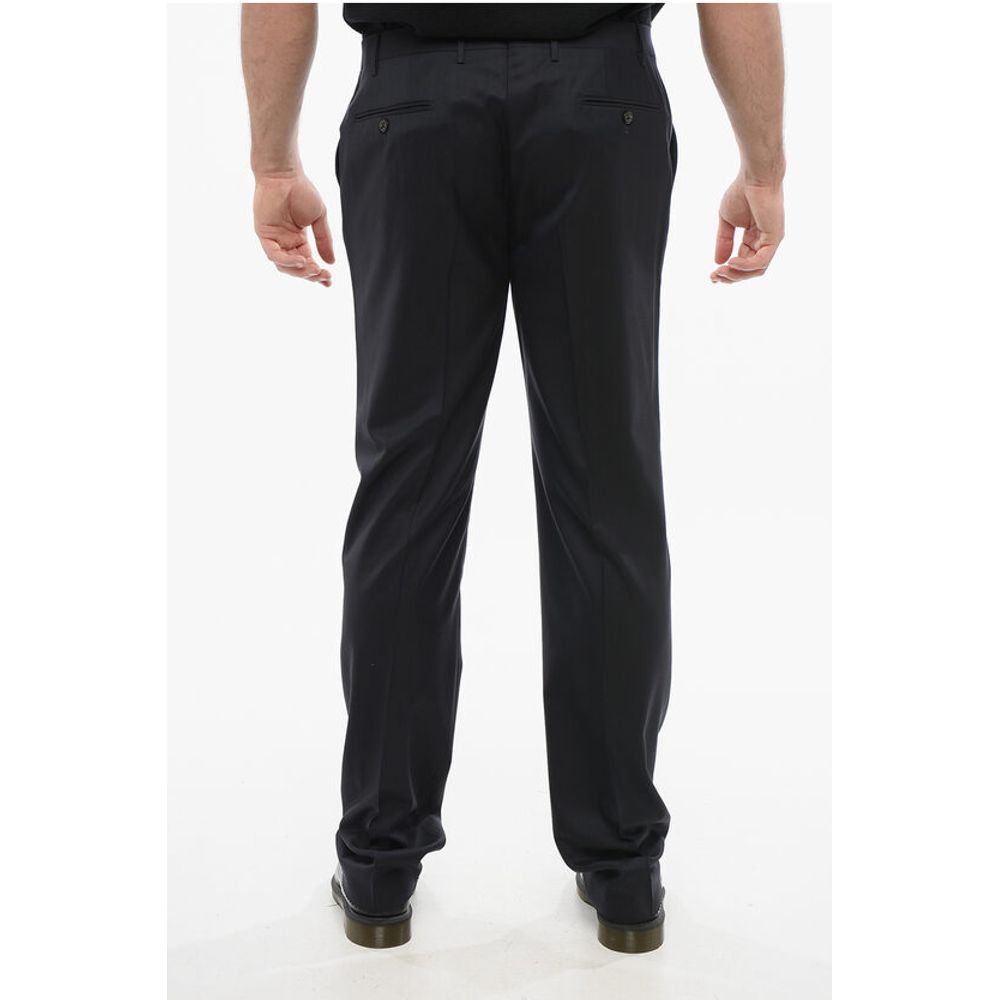 Corneliani Virgin Wool LEADER Pants with Flush Pockets