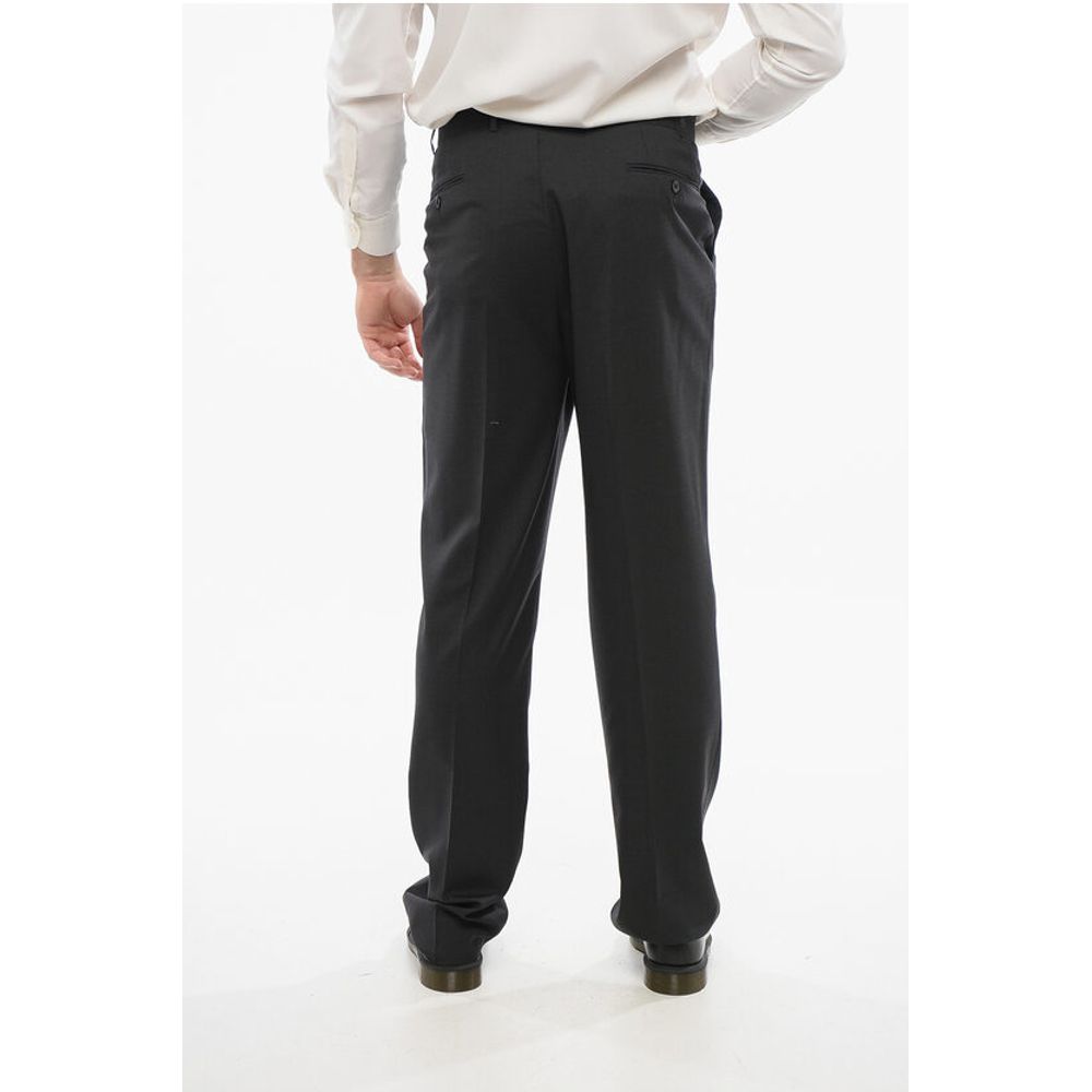 Corneliani Virgin Wool MANTUA Pants with Concealed Closure