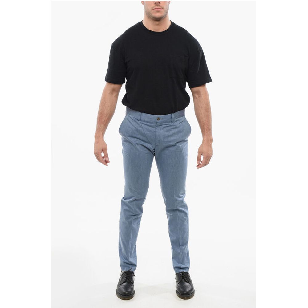 Corneliani ID Pure Cotton Chinos Pants with Belt Loops