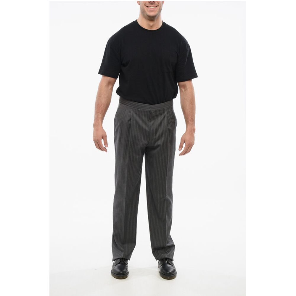 Corneliani CC BROTHERS Pinstriped Virgin Wool Pants