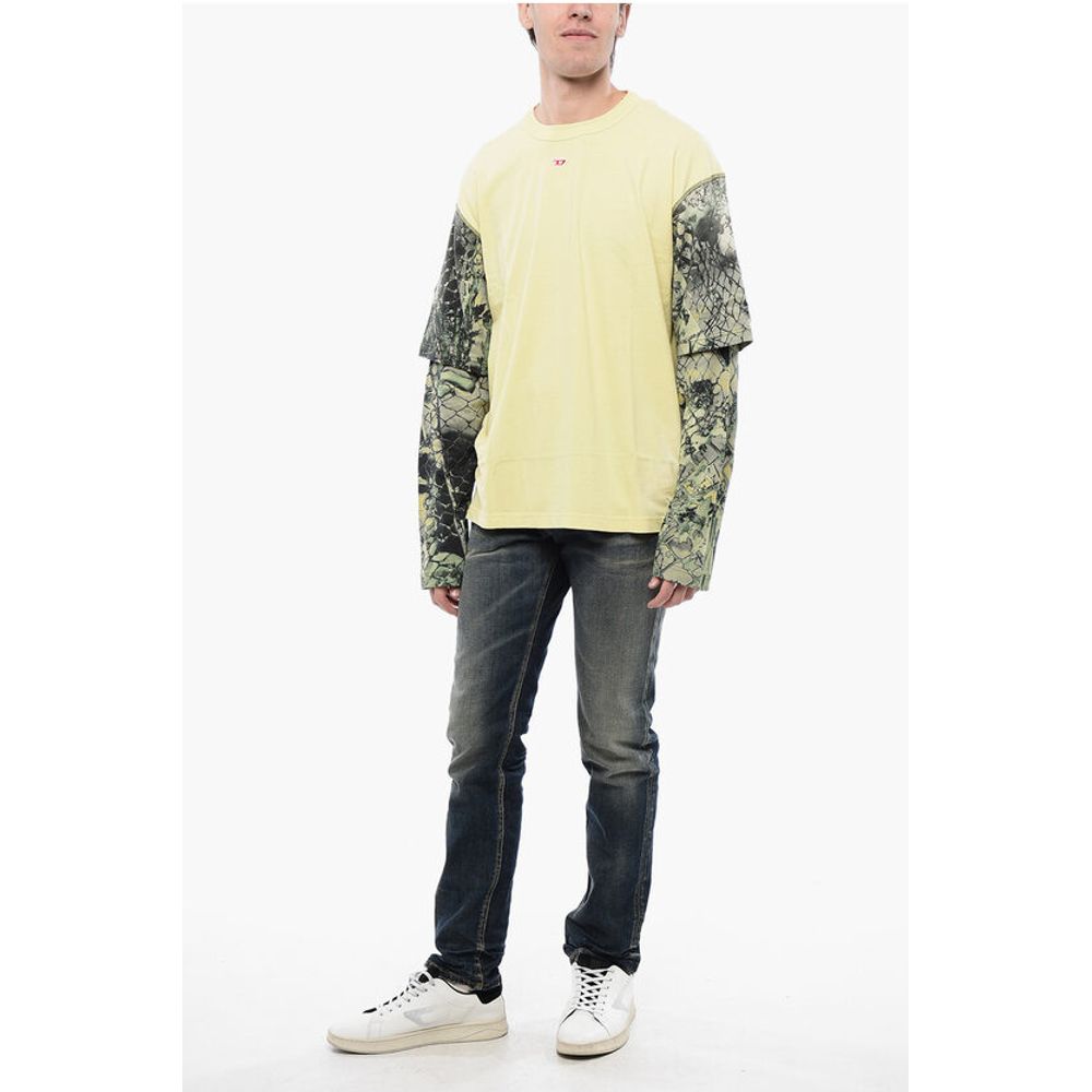 Diesel RED TAG Cotton T-WESHER-N5 Crew-neck T-shirt with Animal Mot