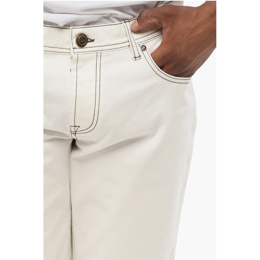 Corneliani ID Straight-leg Denims with Contrasting Stitching