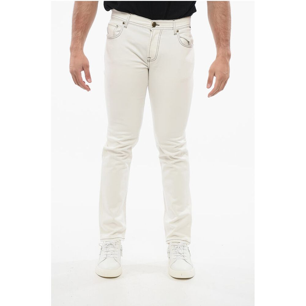 Corneliani ID Straight-leg Denims with Contrasting Stitching