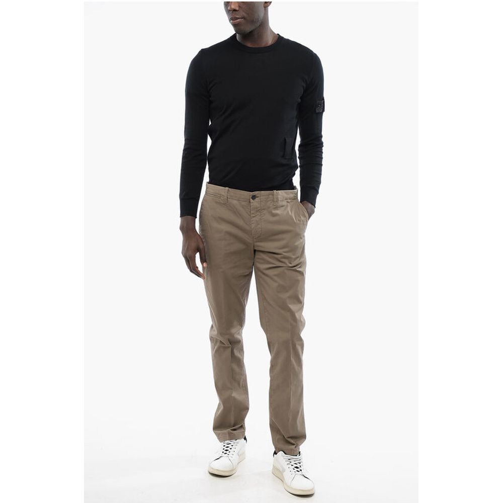 Corneliani ID Stretch Cotton Chinos Pants with Belt Loops