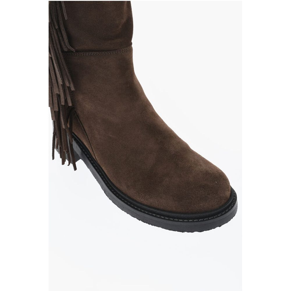 See By Chloé Fringed Suede Thigh-High Boots