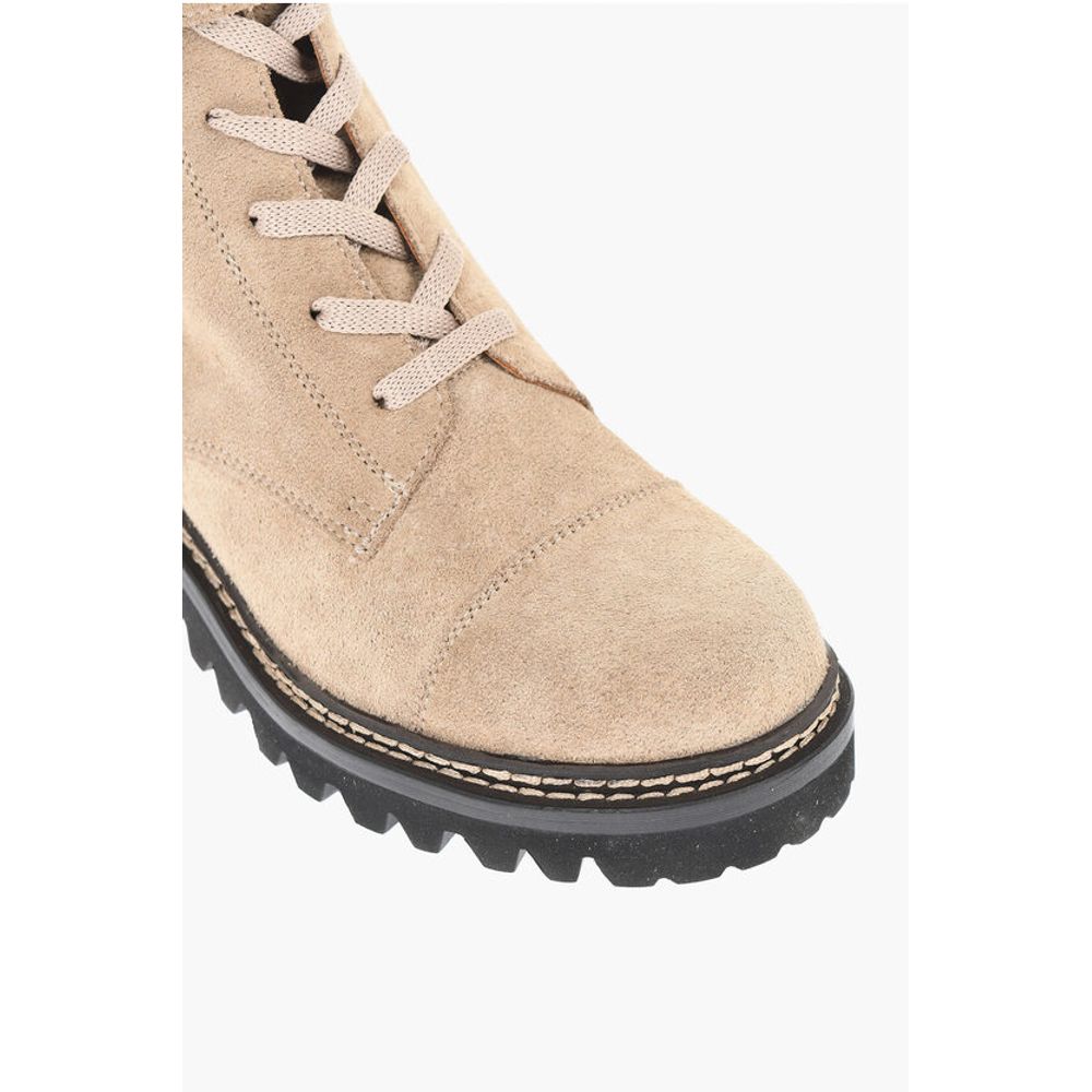 See By Chloé Suede Combat Boots With Buckles