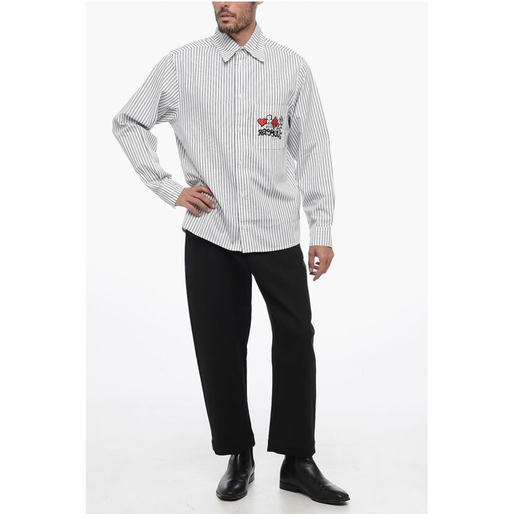 Rassvet Striped Shirt with Breast Pocket and Embroidery