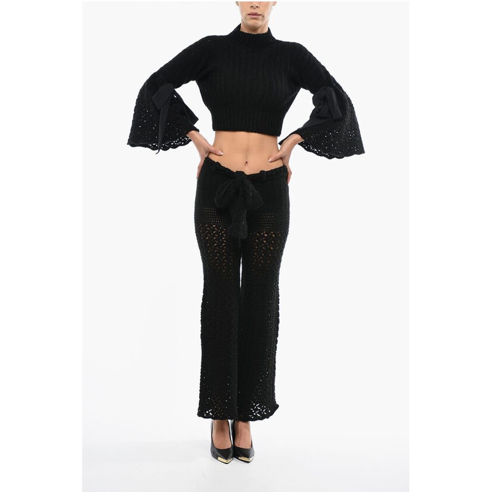 Matimì Knitted Openwork Trousers with Wide Leg