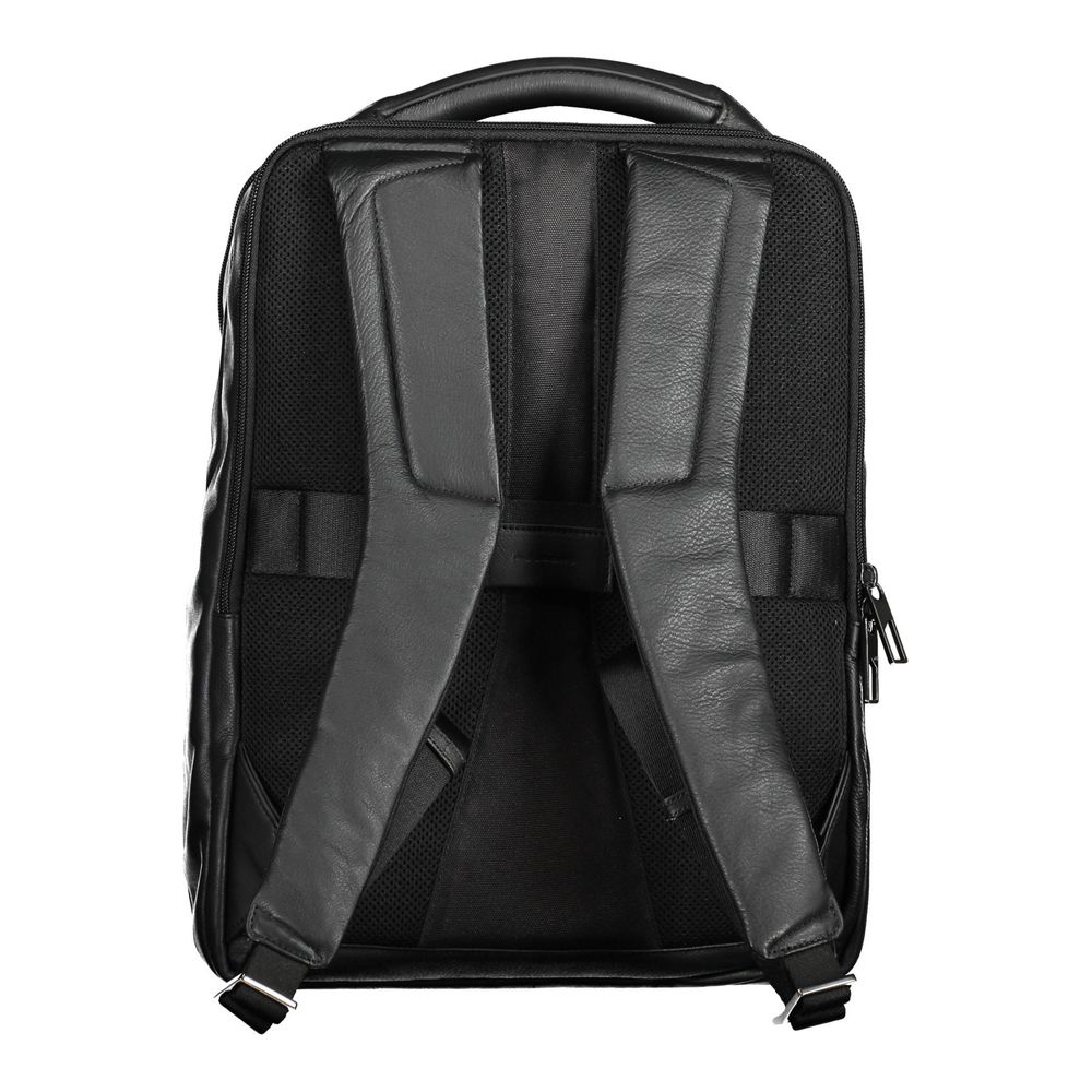 Piquadro Black Leather Backpack