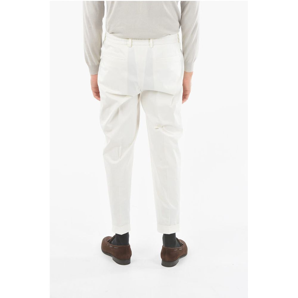 Corneliani CC COLLECTION Single Pleat Stretch Cotton RESET Pants