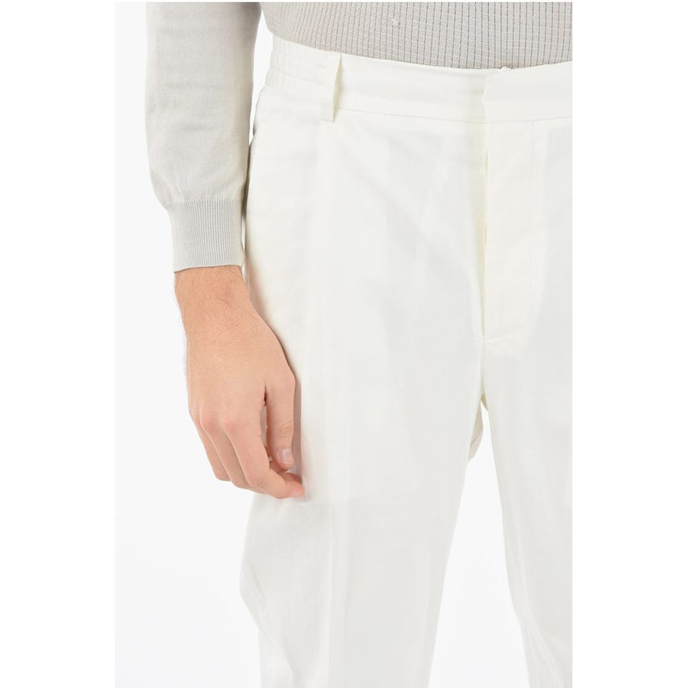 Corneliani CC COLLECTION Single Pleat Stretch Cotton RESET Pants