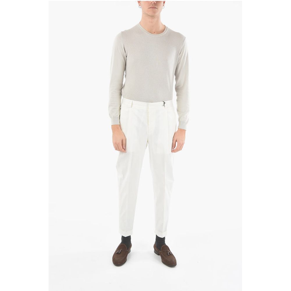 Corneliani CC COLLECTION Single Pleat Stretch Cotton RESET Pants