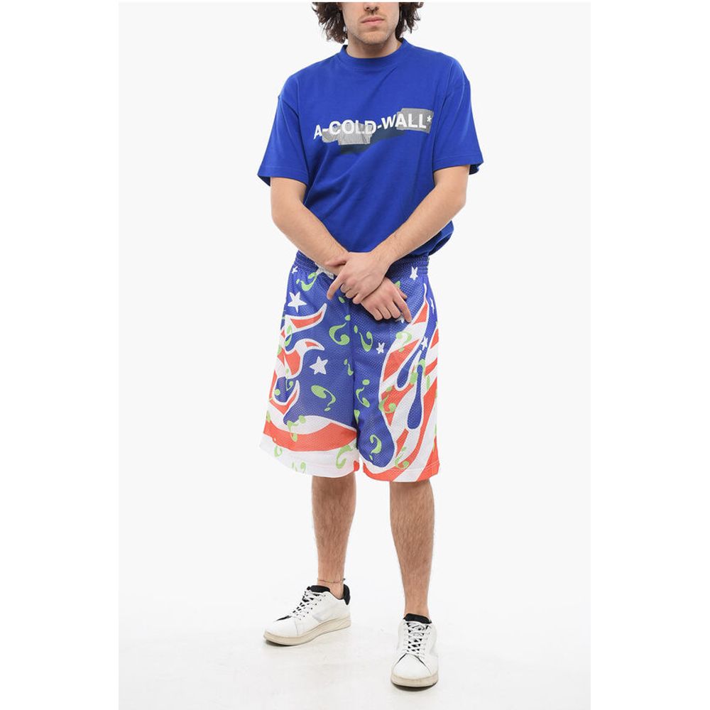 Sky High Farm All-Over Printed Perforated Shorts with Drawstring Waist