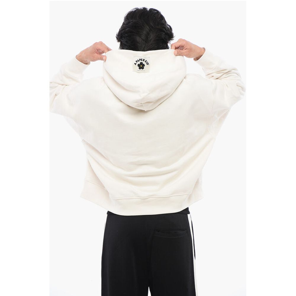 A Paper Kid Cotton Hoodie with Patch Pocket and Pin