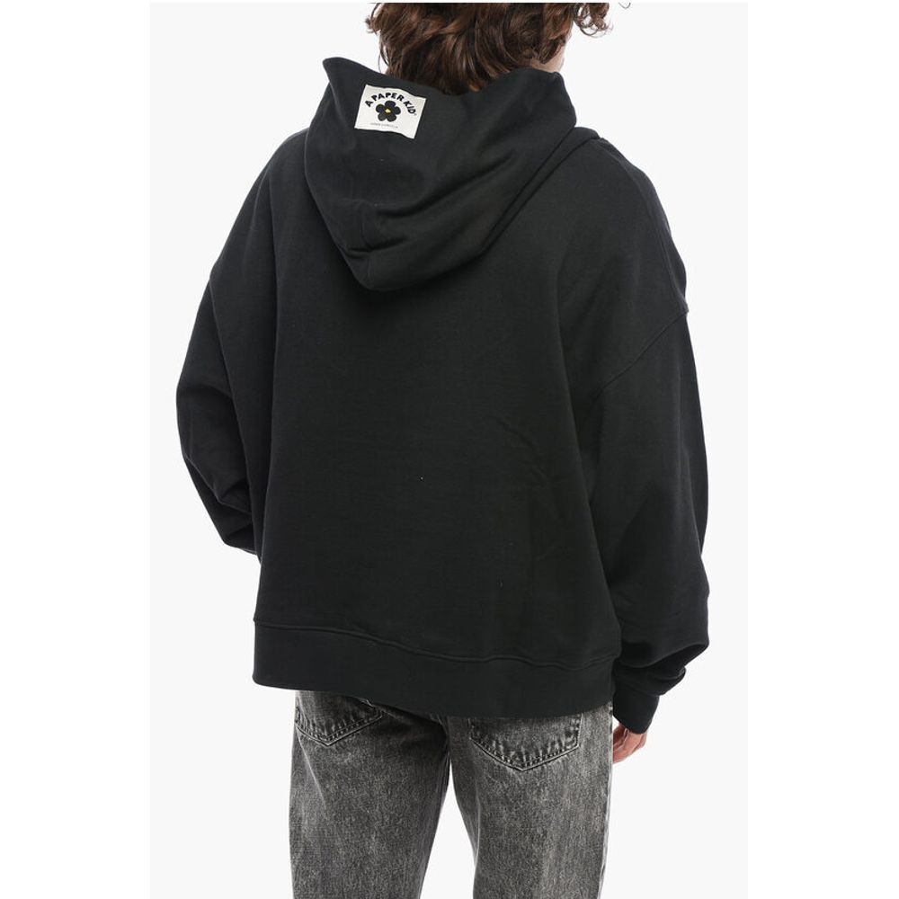 A Paper Kid Washed Effect Hoodie With Patch Pocket