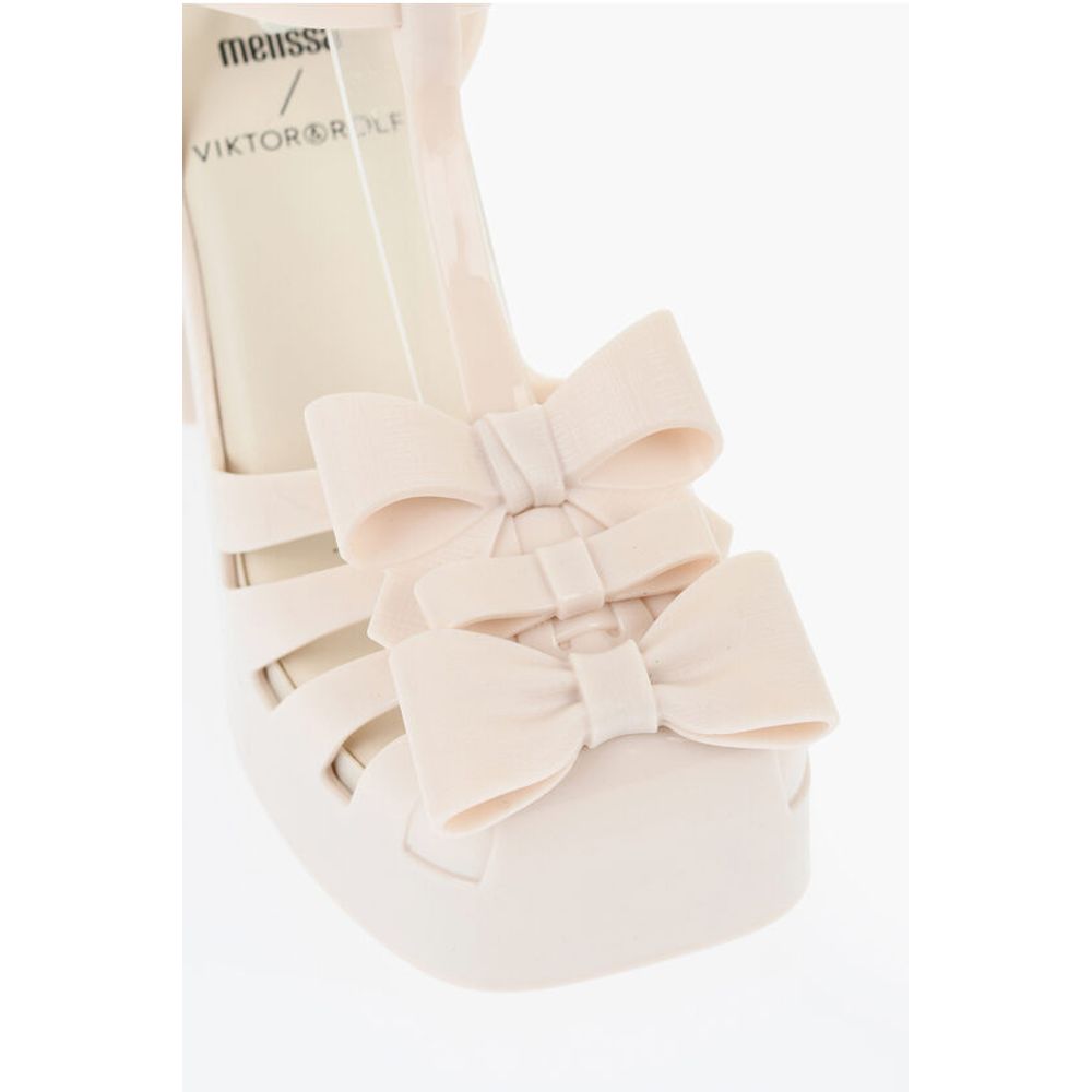 Viktor & Rolf MELISSA Solid Color Rubber PARTY T-Strap Sandals with Bows H
