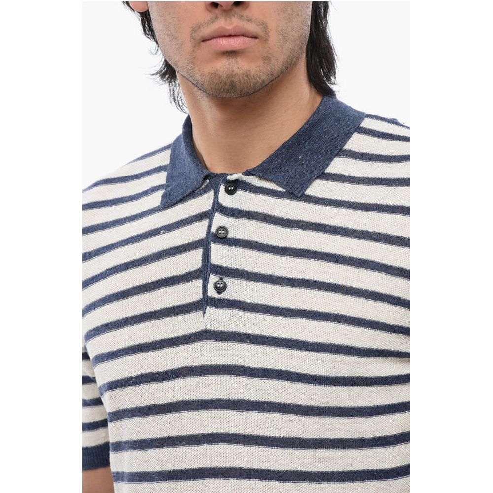 Altea Striped Linen Blend Polo