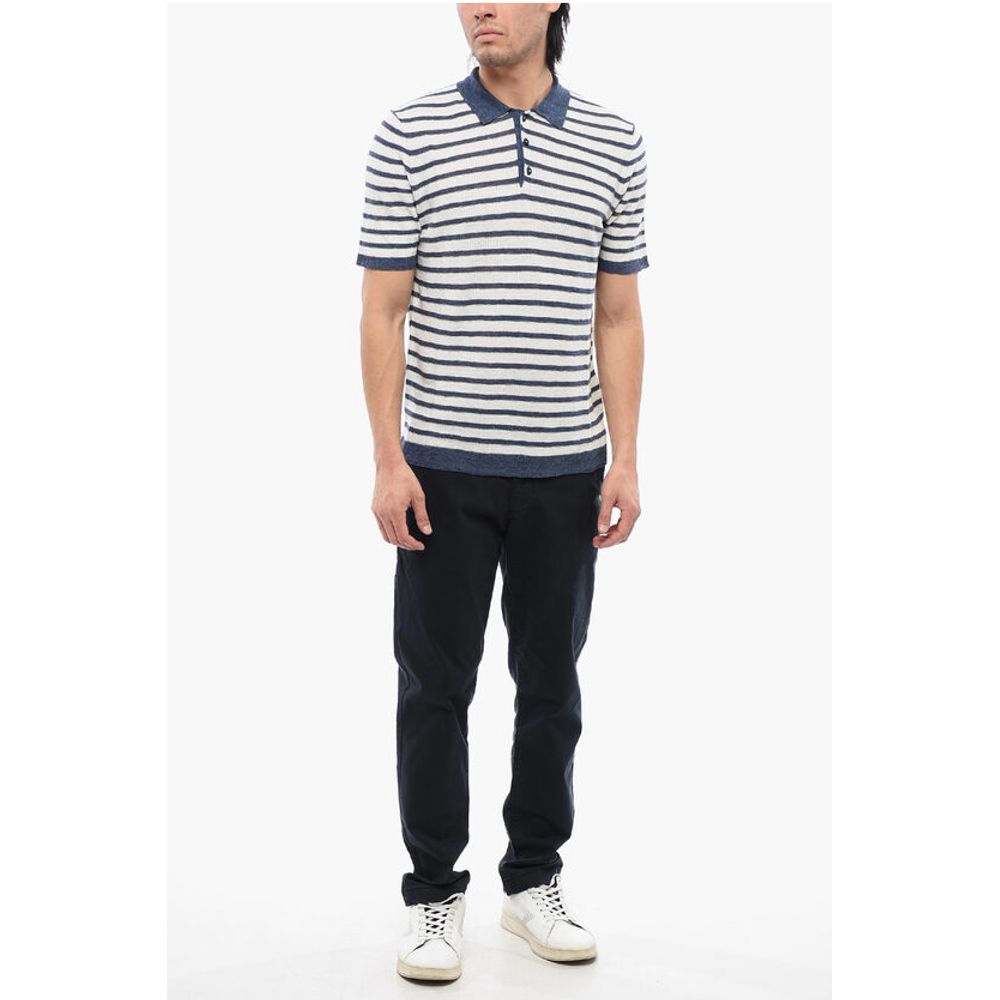 Altea Striped Linen Blend Polo