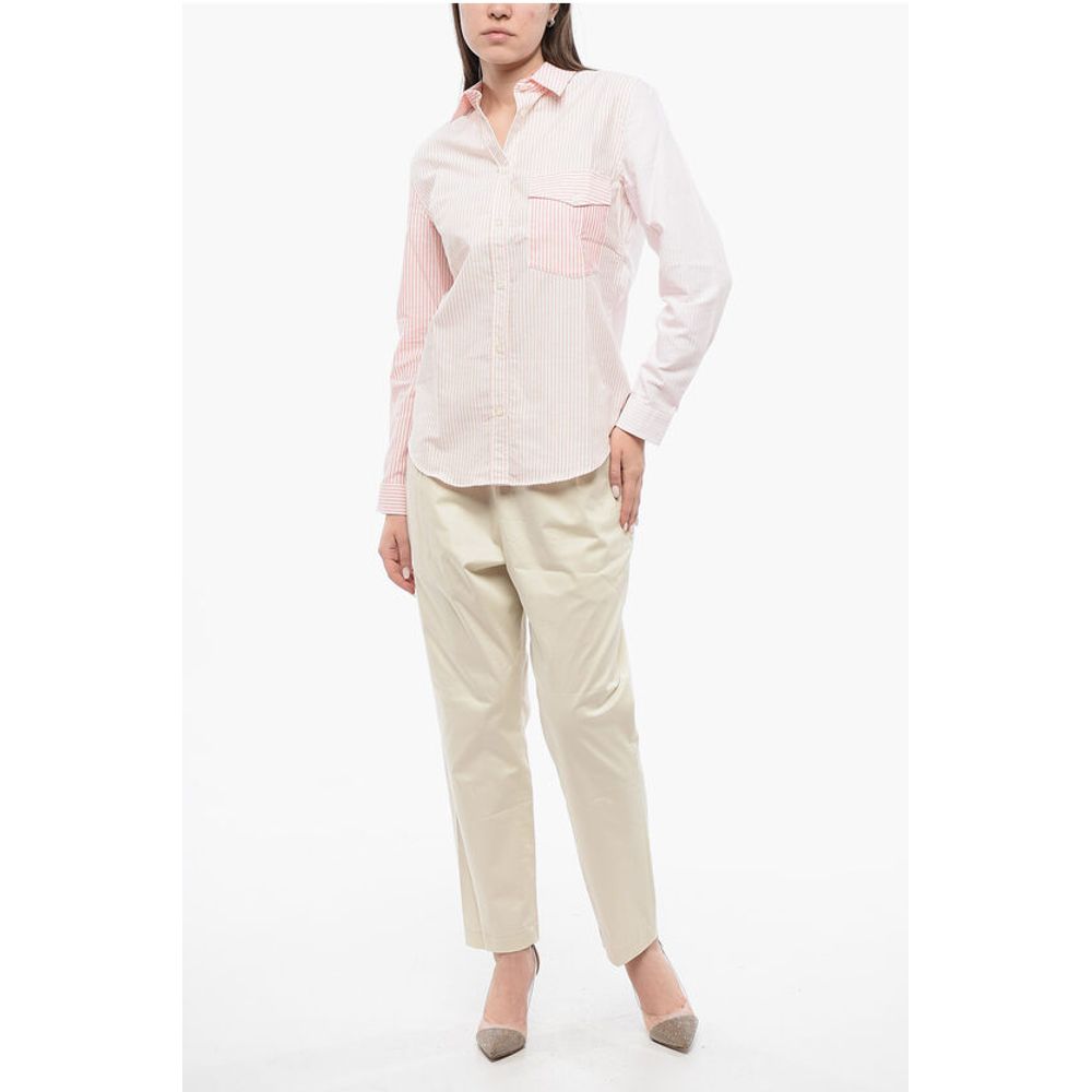 Woolrich Awning Striped OXFORD Cotton Shirt with Breast-pocket