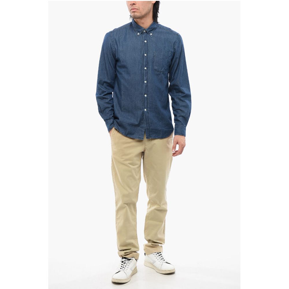Woolrich Chambray Shirt With Breast Pockets