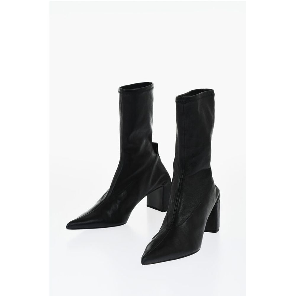 Jil Sander Pointed Leather Booties Heel 7 cm