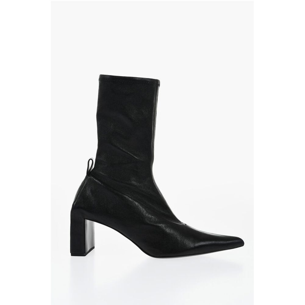 Jil Sander Pointed Leather Booties Heel 7 cm
