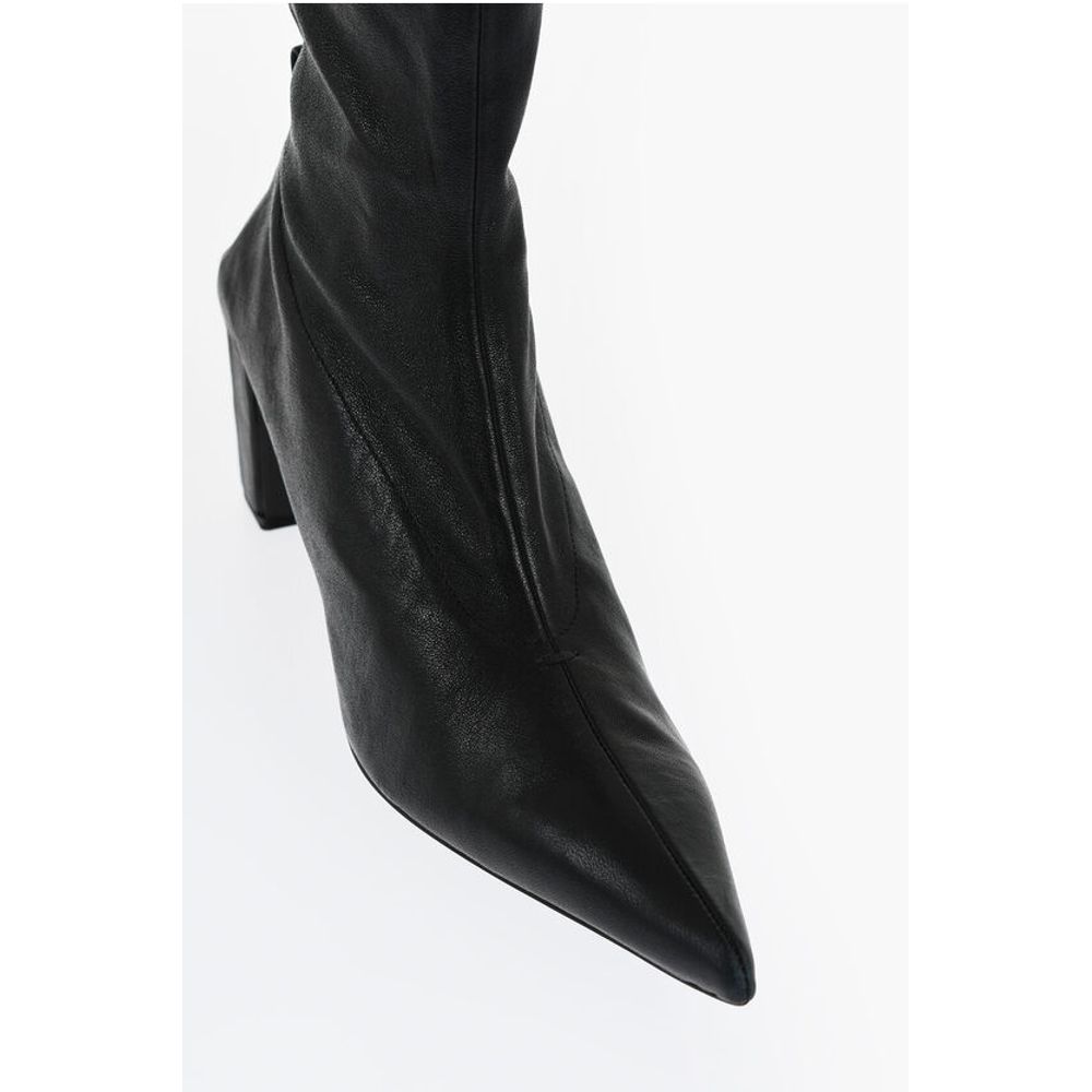 Jil Sander Pointed Leather Booties Heel 7 cm