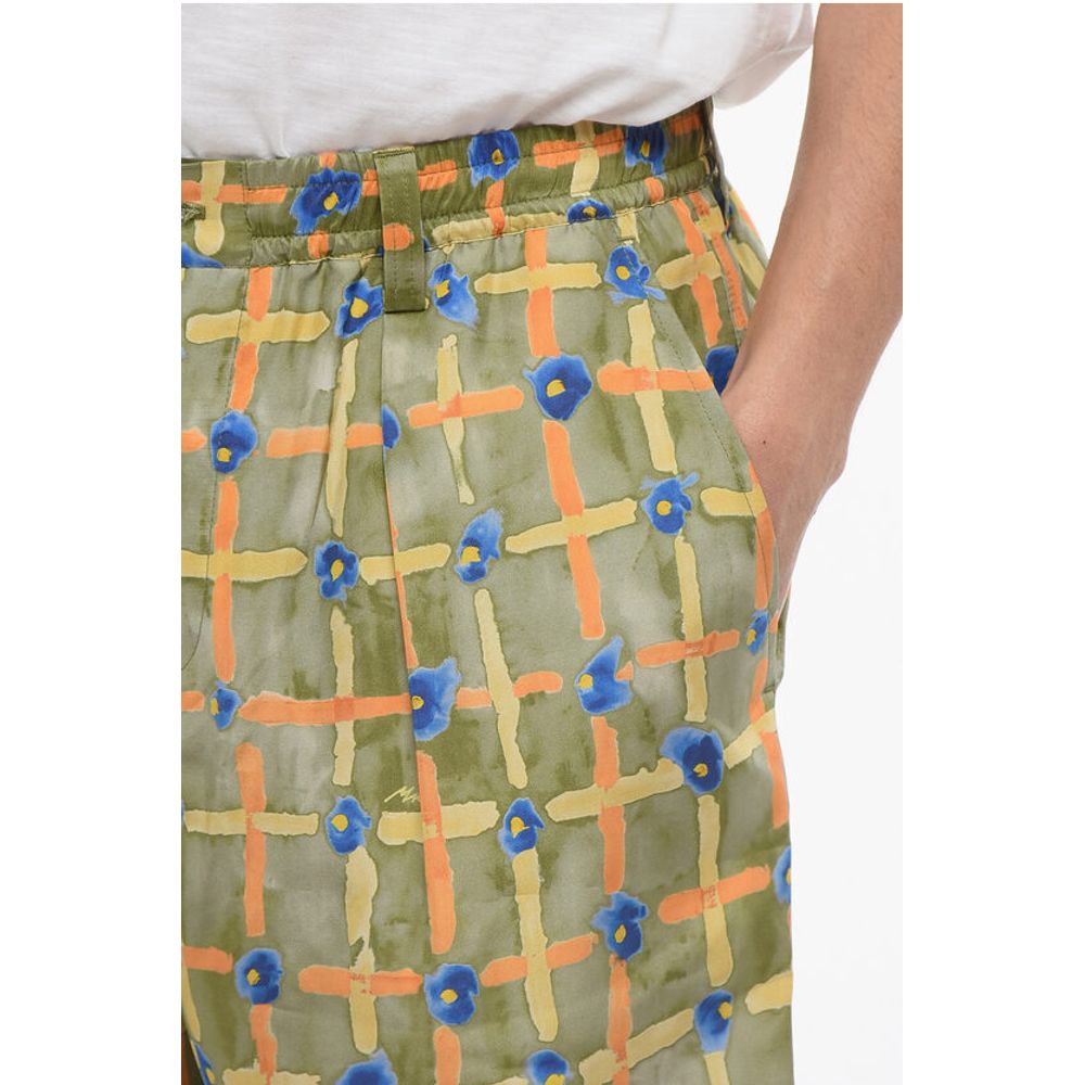 Marni Silk SARABAND Shorts with Elastic Waistband