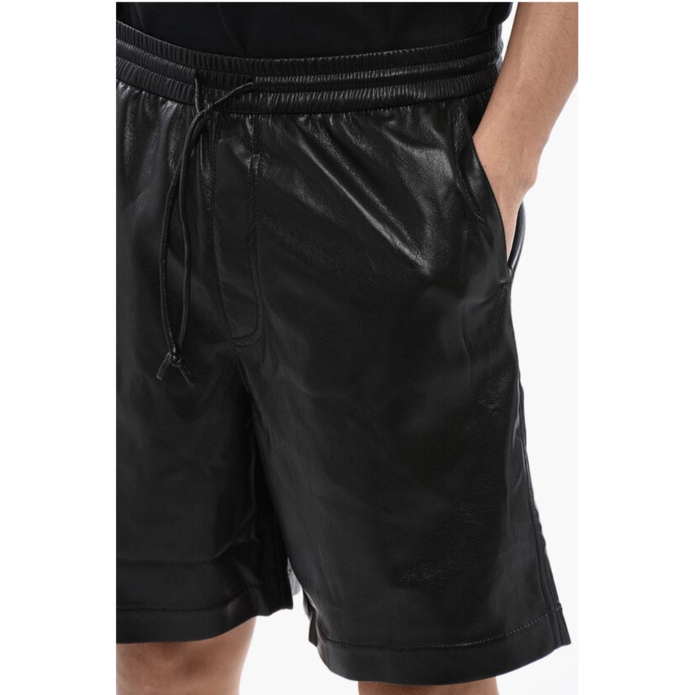Nanushka Faux Leather DOXXI Shorts with Elastic Waistband