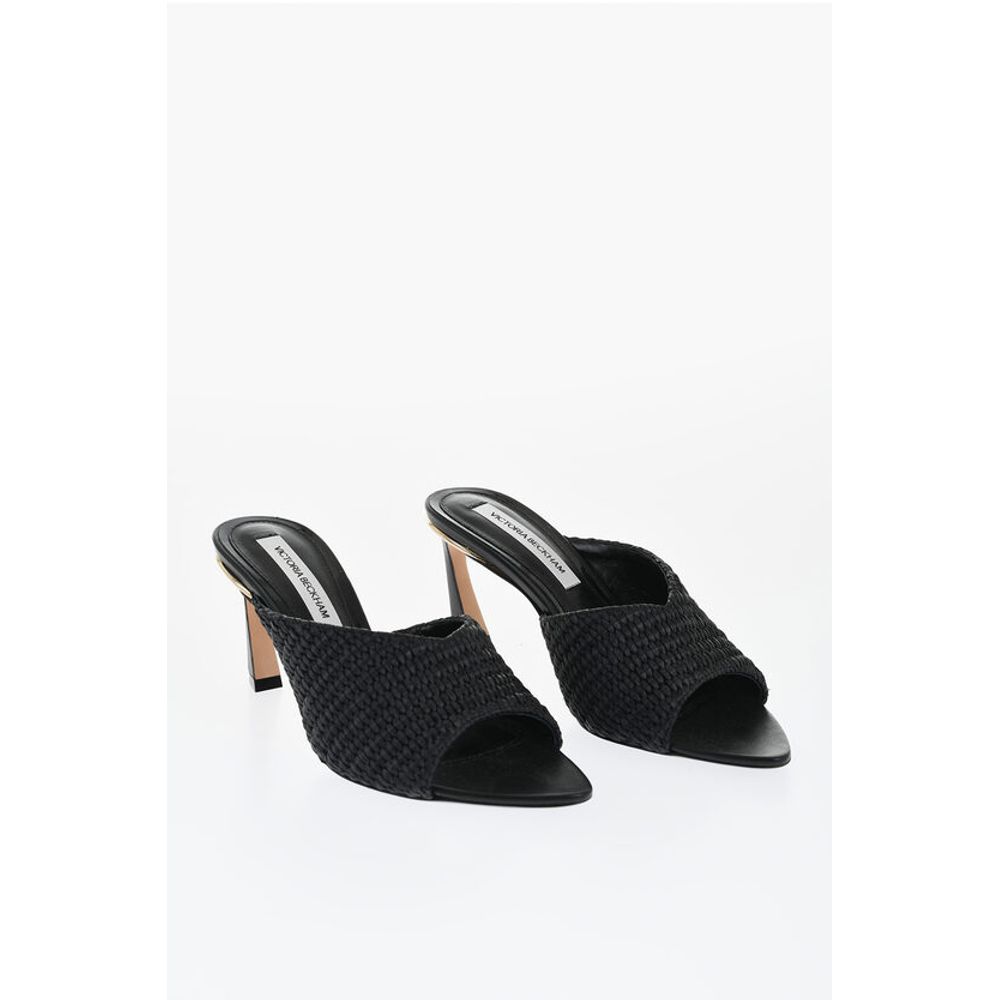 Victoria Beckham Raffia AVON Mules with Golden Detail 7,5cm