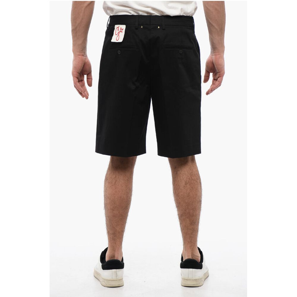 Golden Goose Solid Color Single Pleat Shorts with Belt Loops