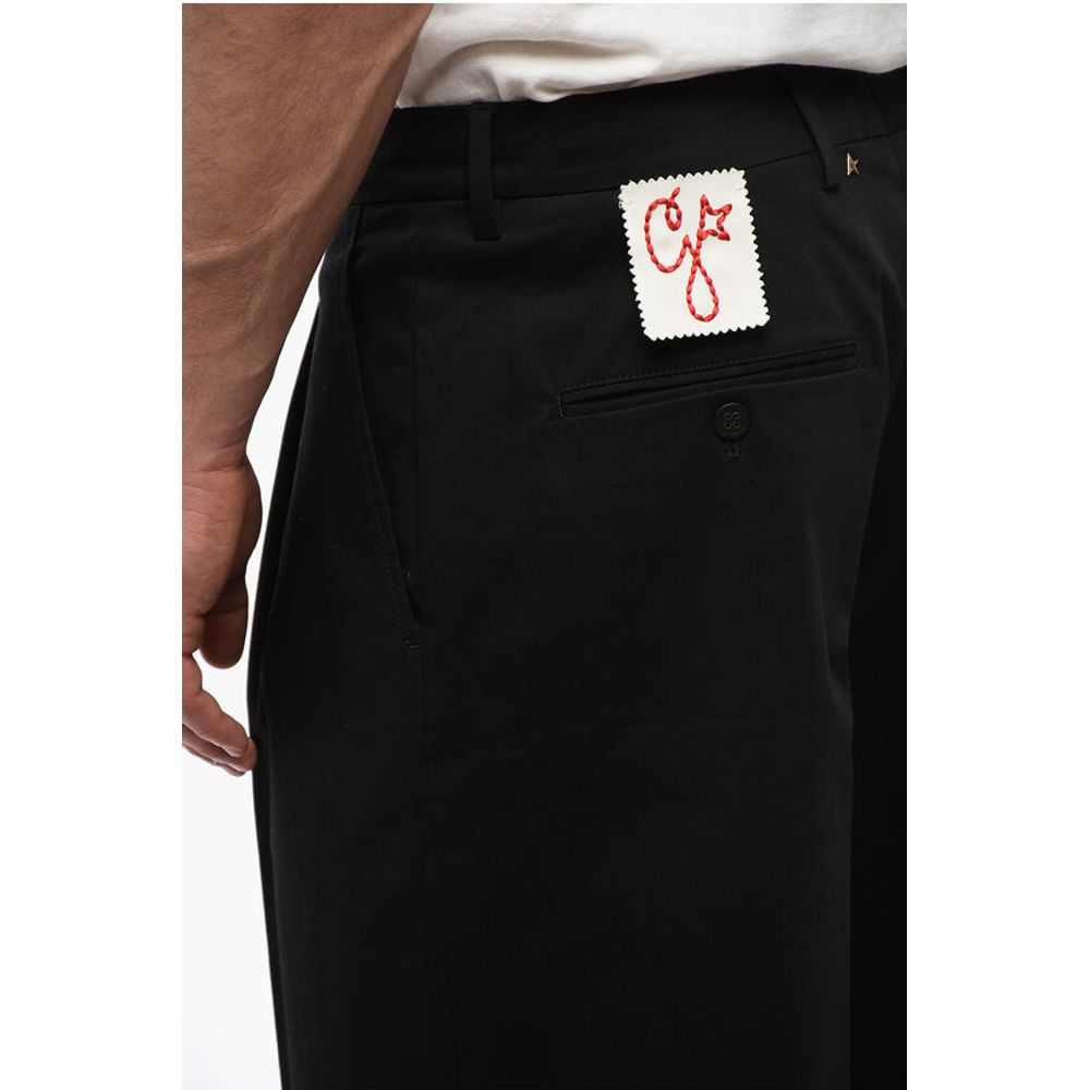 Golden Goose Solid Color Single Pleat Shorts with Belt Loops