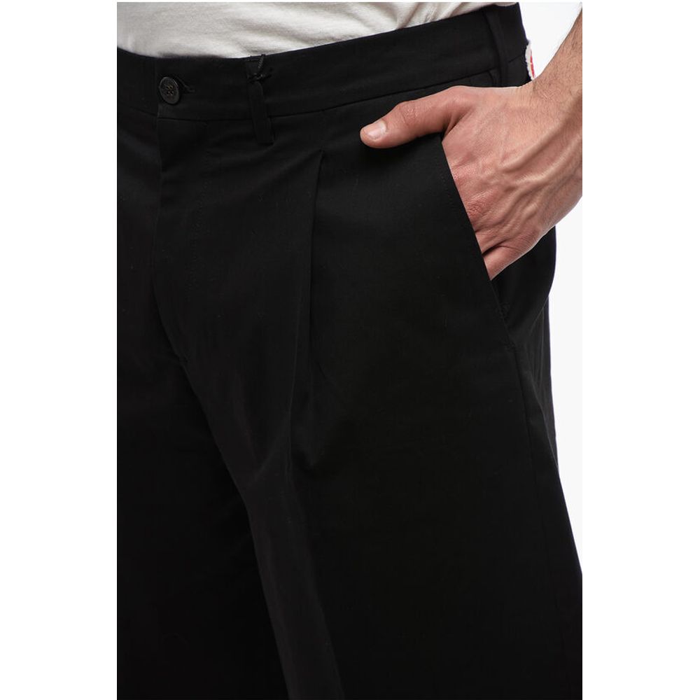 Golden Goose Solid Color Single Pleat Shorts with Belt Loops