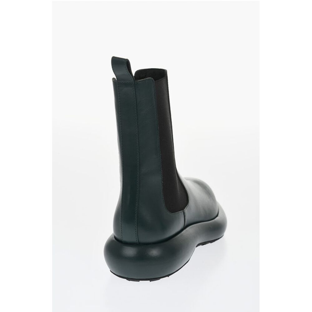 Jil Sander Leather Chelsea Booties with Chunky Sole
