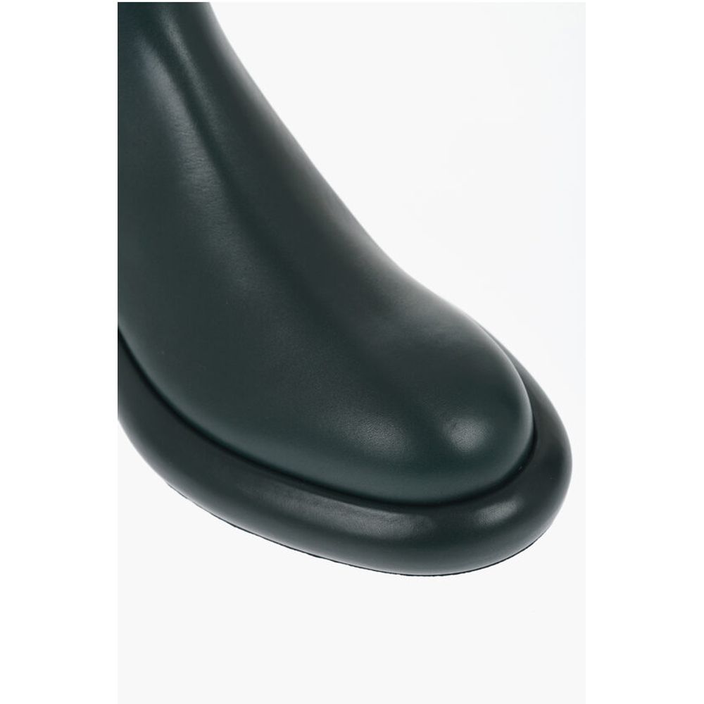 Jil Sander Leather Chelsea Booties with Chunky Sole