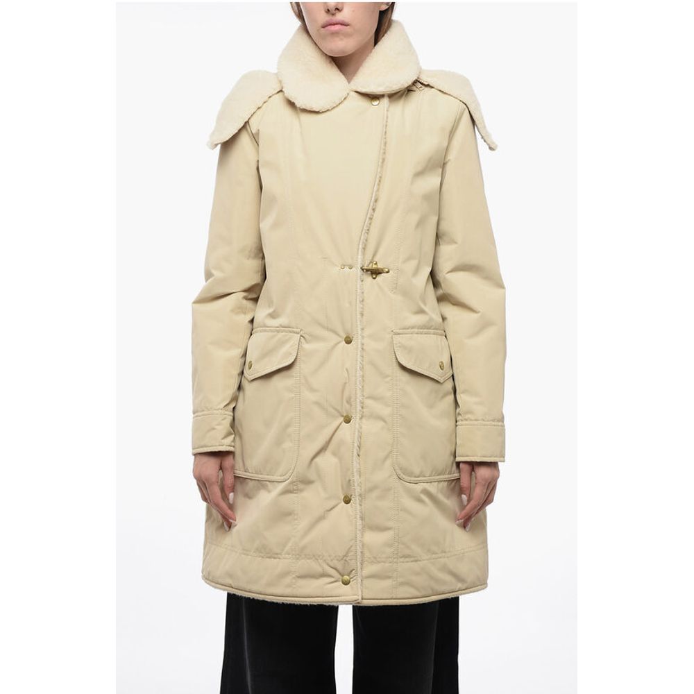 Fay Pile-Borg Paded Parka with Hanger Detail