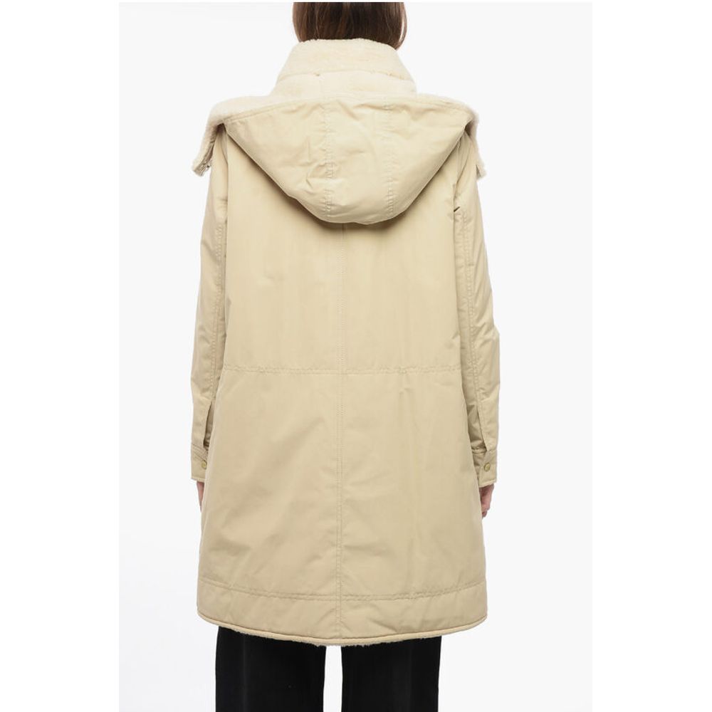 Fay Pile-Borg Paded Parka with Hanger Detail