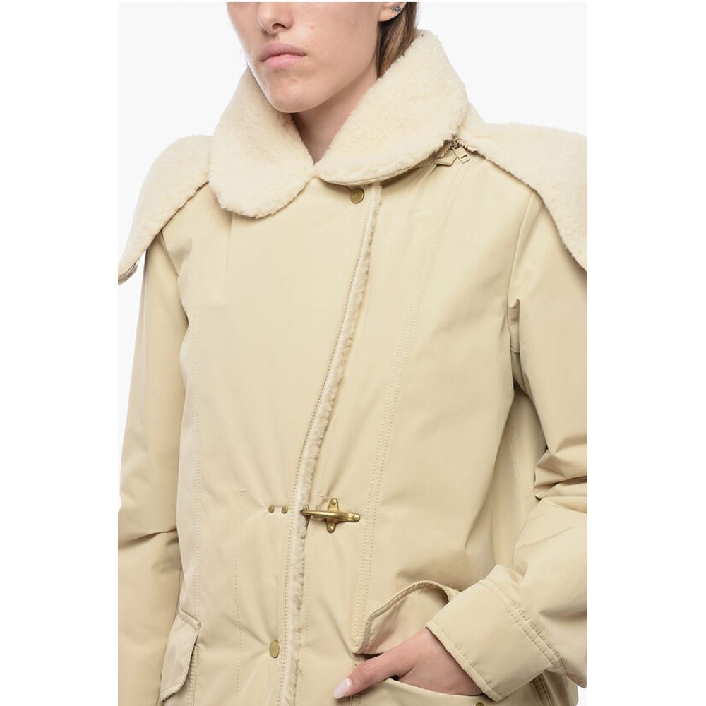 Fay Pile-Borg Paded Parka with Hanger Detail