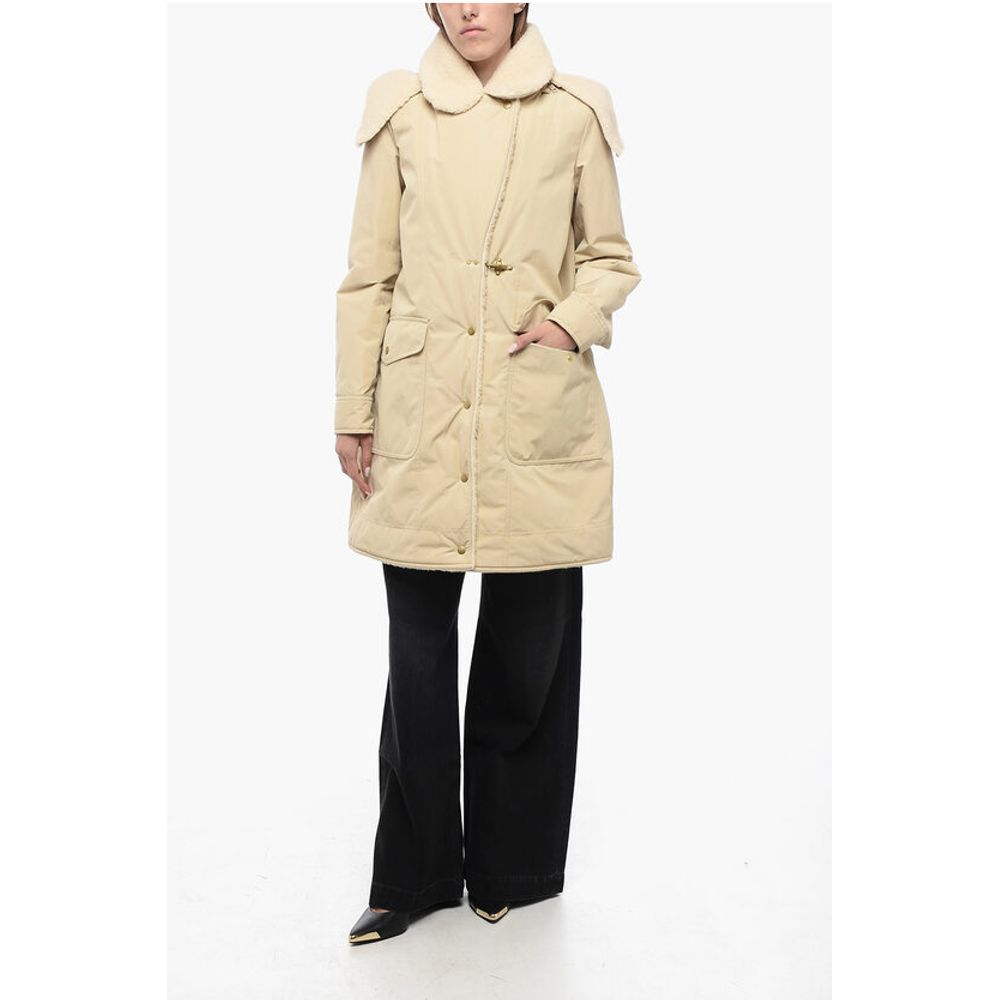 Fay Pile-Borg Paded Parka with Hanger Detail