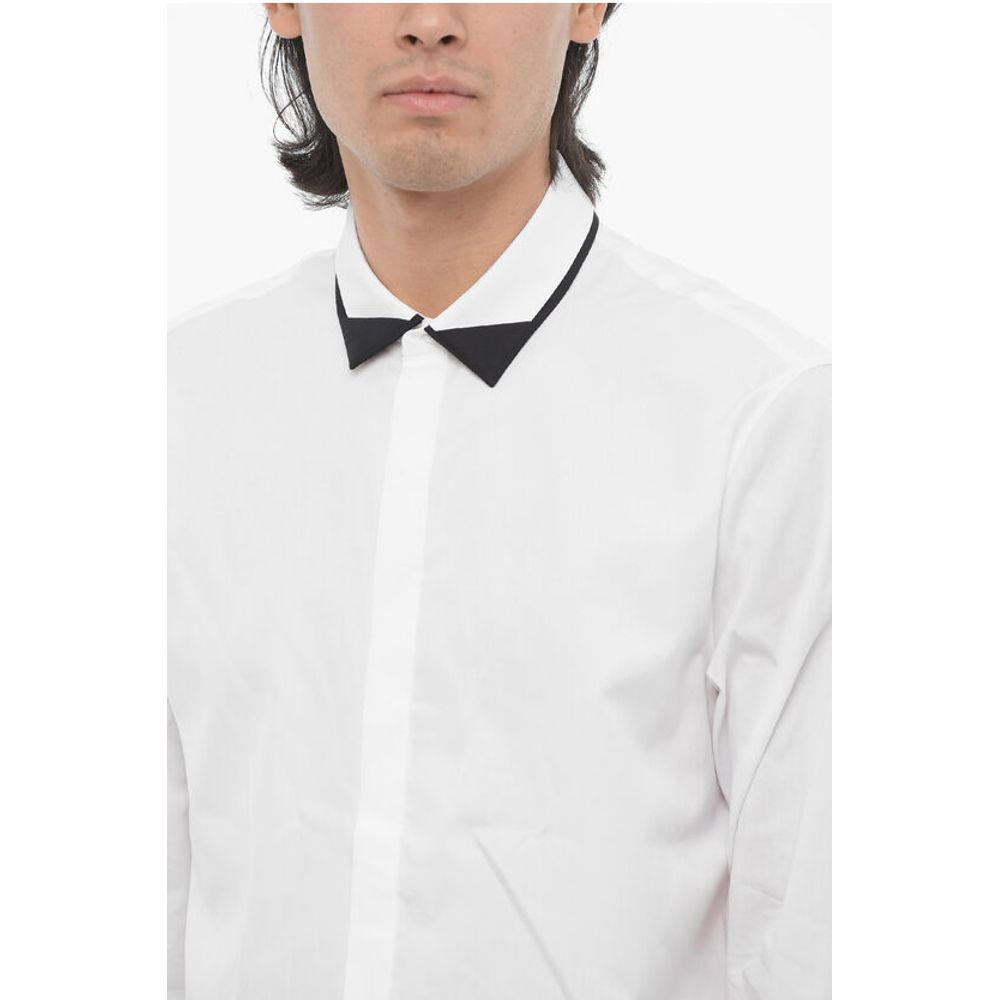 Neil Barrett Cotton Poplin Slim Fit Shirt with Double Collar