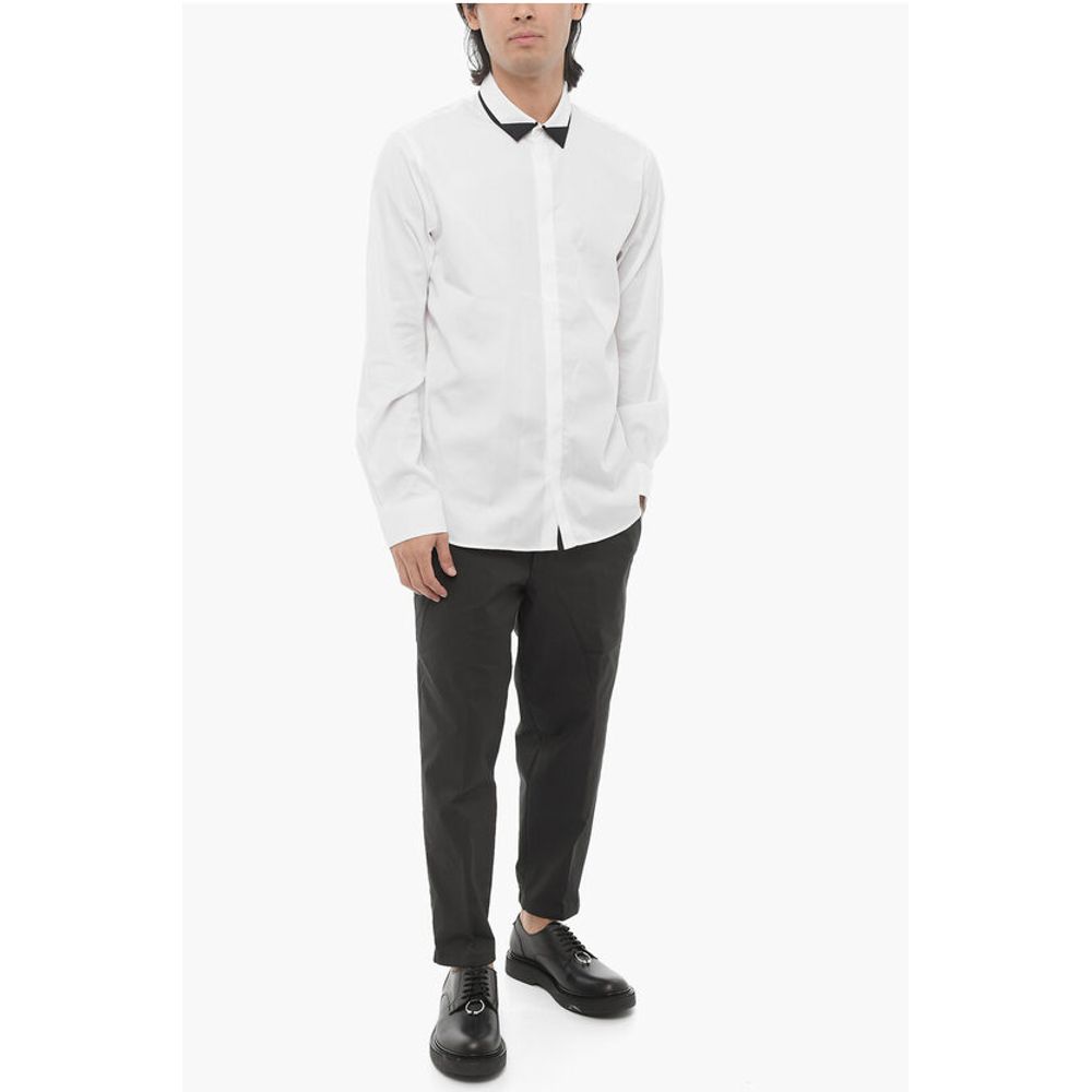 Neil Barrett Cotton Poplin Slim Fit Shirt with Double Collar