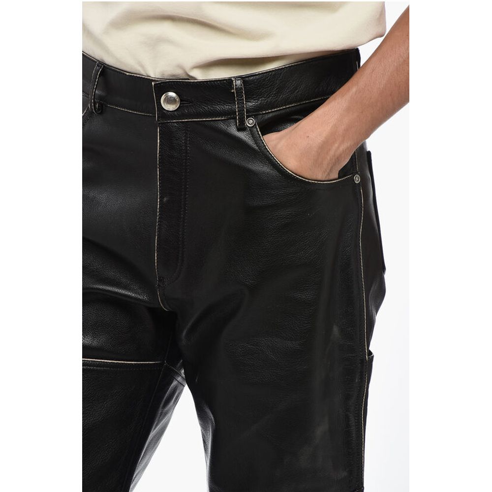 Andersson Bell Straight Leg Leather DRESZEN Pants with Belt Loops