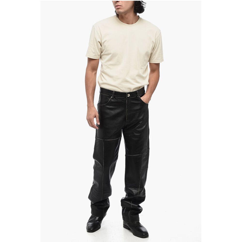 Andersson Bell Straight Leg Leather DRESZEN Pants with Belt Loops
