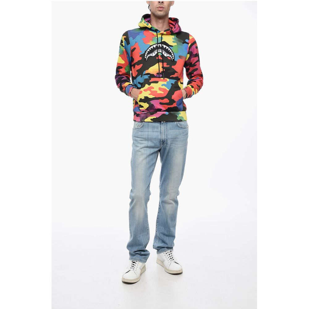 Sprayground Multicolored Hoodie Sweatshirt with Embroidered Logo