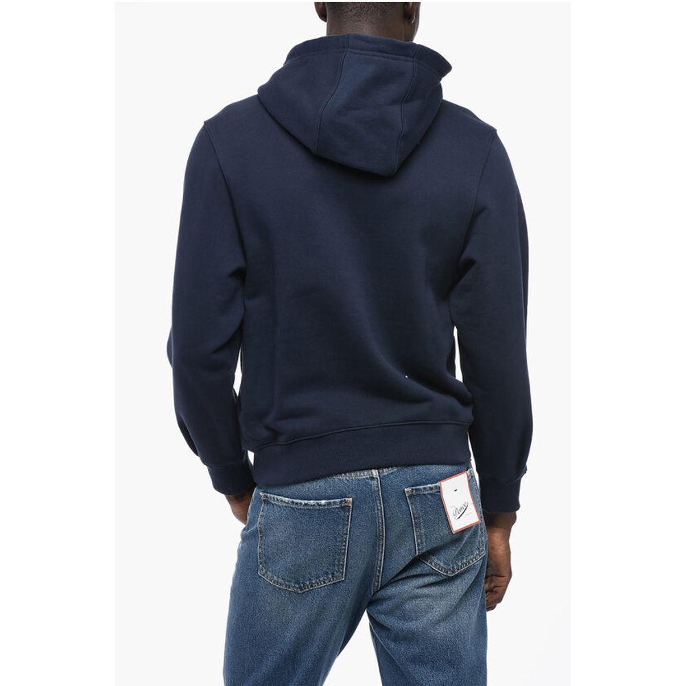 Ader Error BLUE MARK Brushed Cotton Hoodie with Embroidered Logo