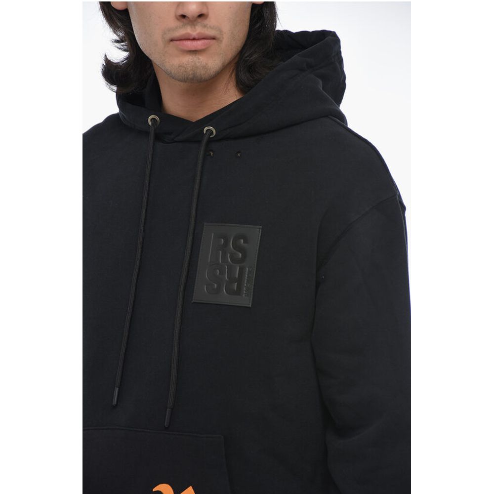 Raf Simons Logo Print Distressed Effect DESTROYED Hoodie